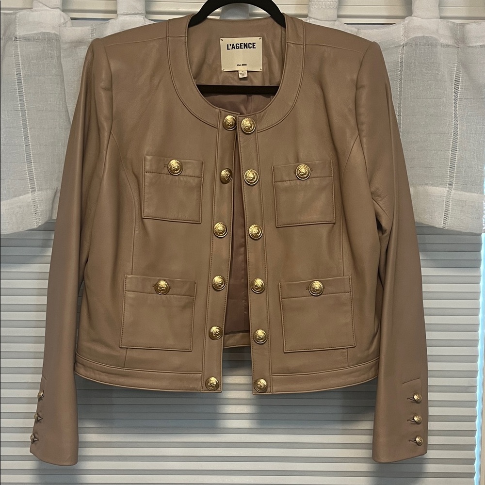 L'AGENCE Jayde Lamb Leather Jacket